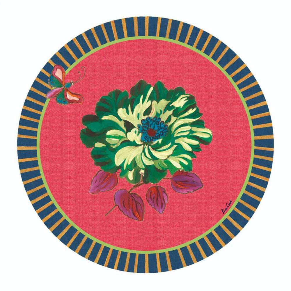 NEW LISA CORTI wild rose placemat in geranium